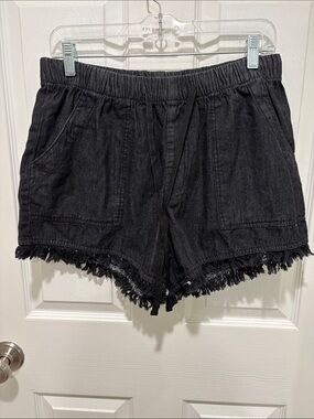 Black Fringe Hem Women’s Shorts